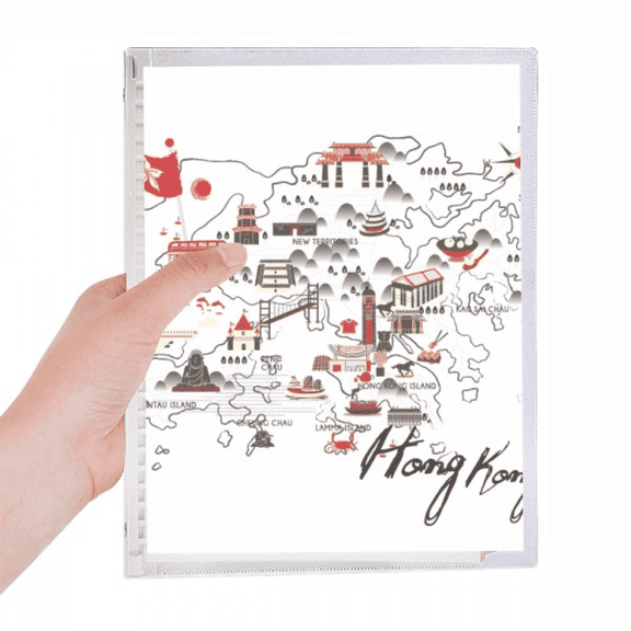 hong kong local map notebook loose diary refillable journal statiry
