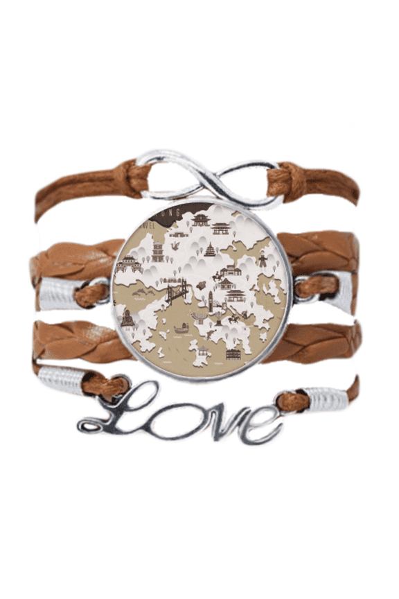 hong kong location map china bracelet love chain ornament wristband