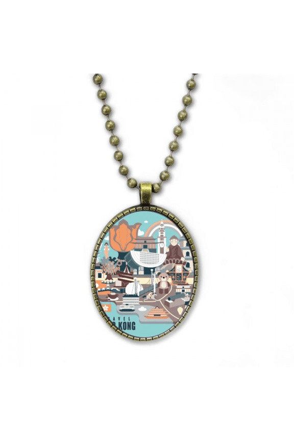hong kong sightseeing famous china necklace vintage chain bead pendant jewelry collection