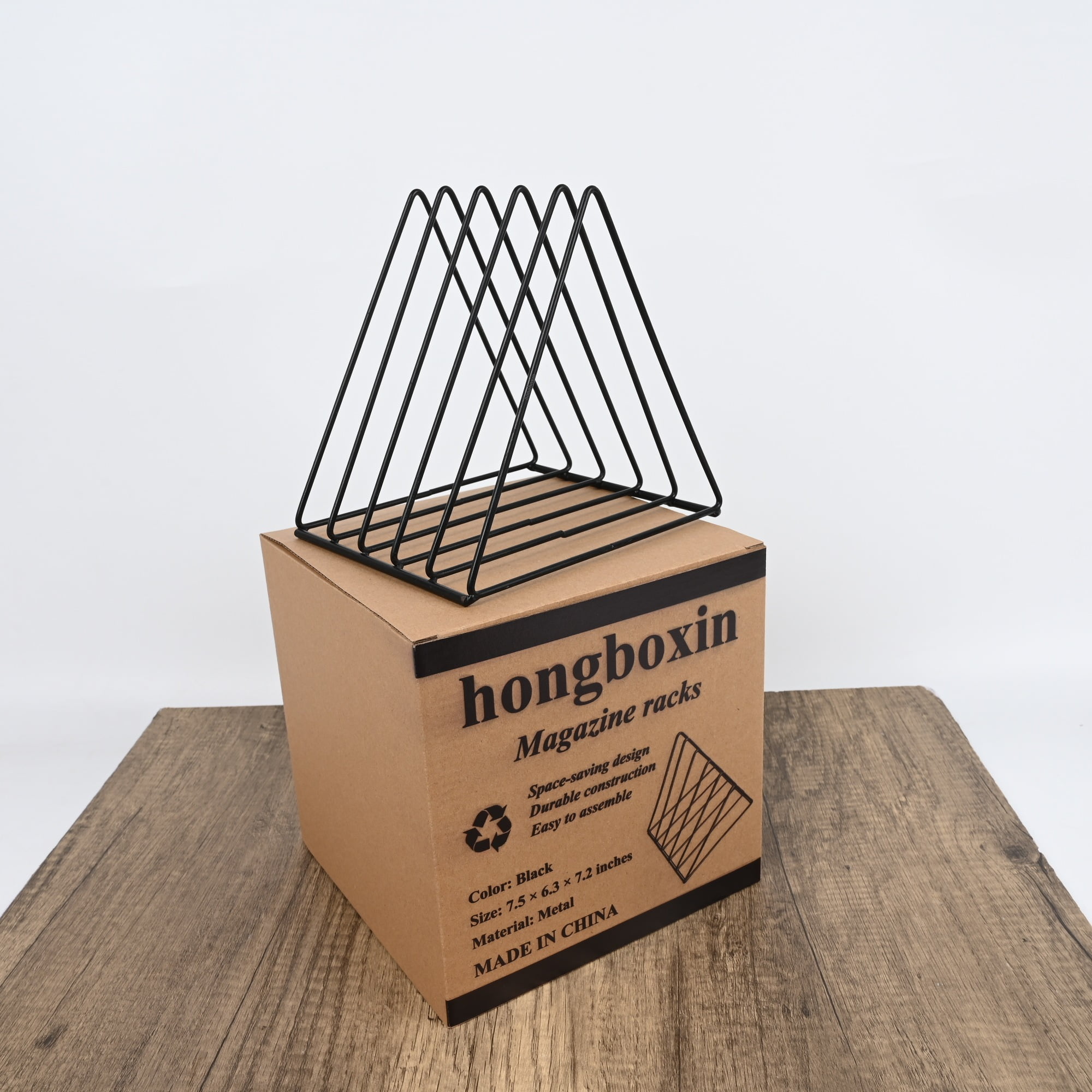 hongboxin Magazine racks Metal Magazine Rack, Black, Triangle Design, 7 ...