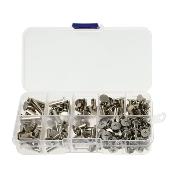 hongheyi 1 Box Photo Scrapbook Album Book Post Binding Screw Nail Rivet Bolt Stainless Steel Nail Rivet
