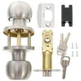 hongheyi 1 Set Door Lock Door Knob Interior Exterior Doorknob With Lock