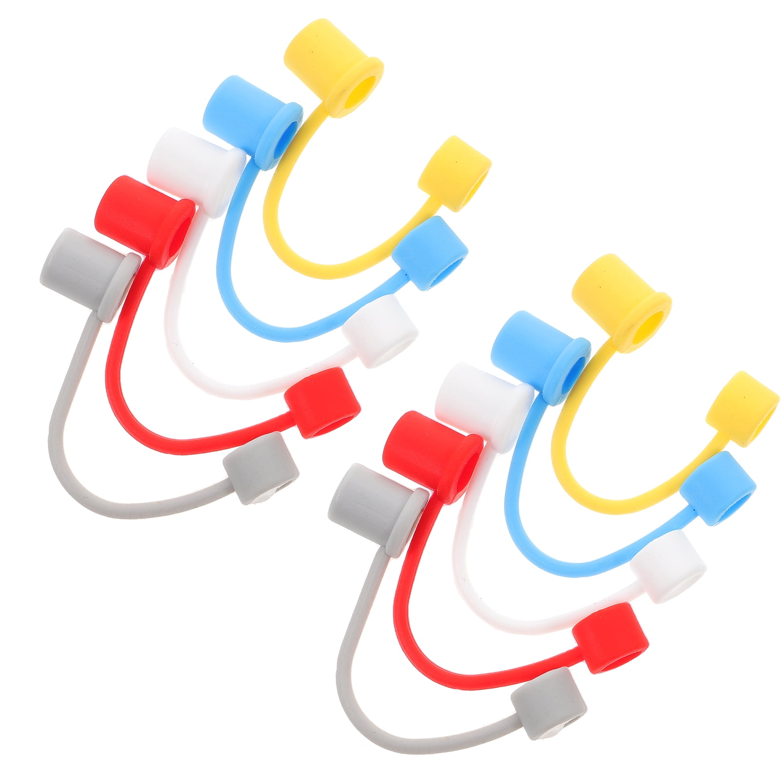 hongheyi 10pcs Straw Covers Cap Silicone Straw Tips Cover Reusable