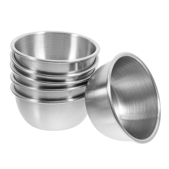 hongheyi 6-Piece Stainless Steel Chips and Dip Platter with Sauce Cups for Snacks and Party Serving