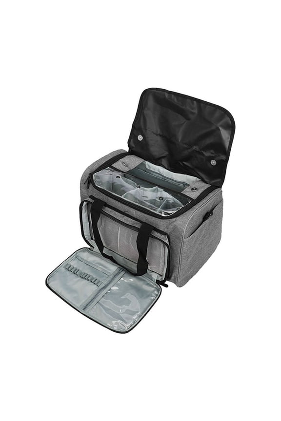 Multi-function Oxford Handbag Fashion Woolen Yarn Storage Bag Kit Bags Woolen Yarn Organizer Shoulder Bag Large Capacity Travel Pouch (Grey)