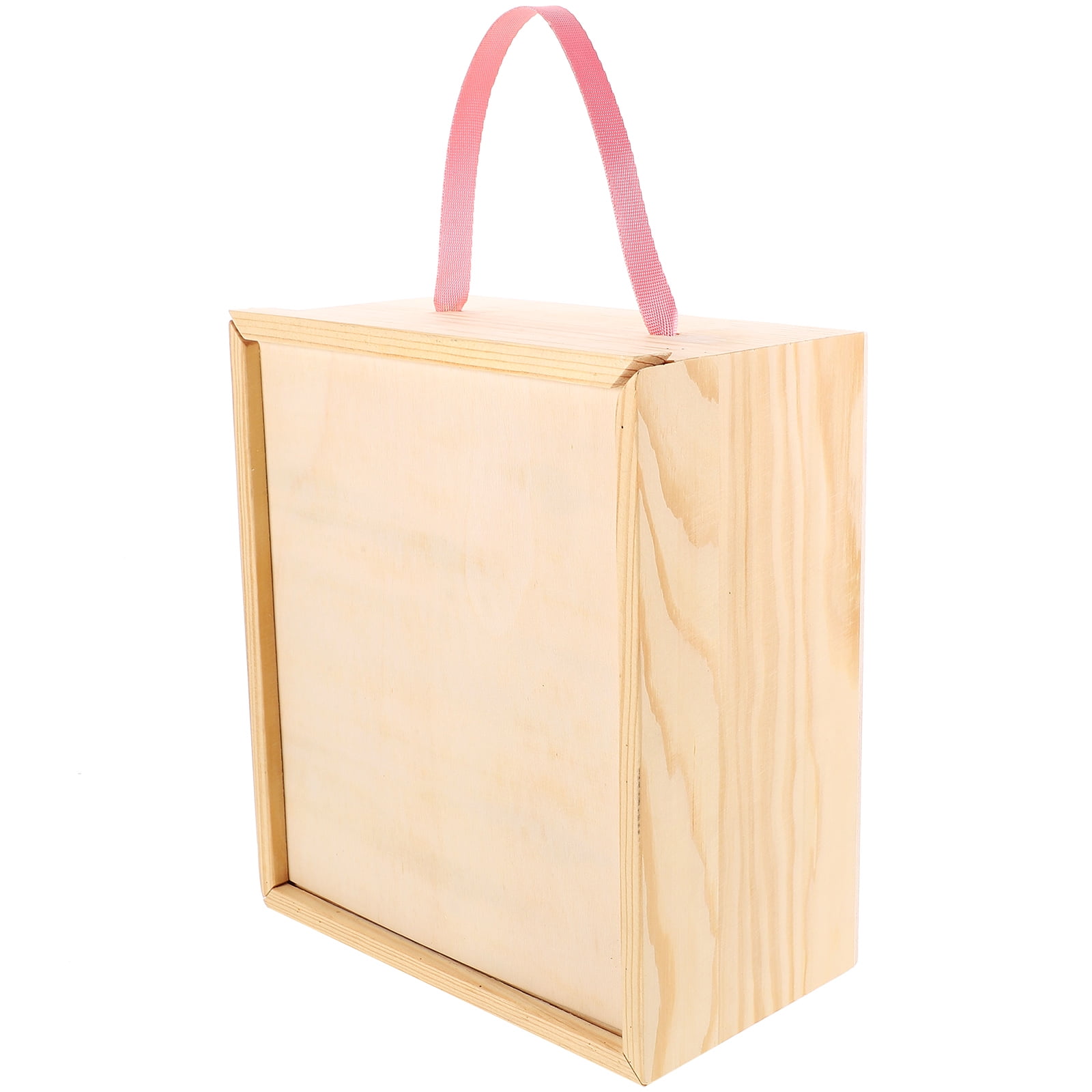 hongheyi Unfinished Wood Gift Box Small Wooden Box with Sliding Lid