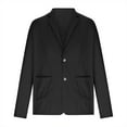 thumbnail image 1 of hopeusince Men's Blazer Washed Cotton Linen Suit Jacket Slim Fit One Button Pockets Business Coats Black L, 1 of 4