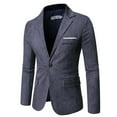 thumbnail image 1 of hopeusince Men's Corduroy Blazer Slim Fit One Button Suit Jacket Business Work Office Sport Coats with Pocket Gray L, 1 of 4