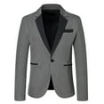 thumbnail image 1 of hopeusince Men's Corduroy Blazer Slim Fit One Button Suit Jacket Business Work Office Sport Coats with Pocket Gray M, 1 of 6