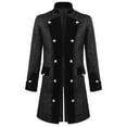 thumbnail image 1 of hopeusince Men's Gothic Frock Tailcoat Jacket Black Embossed Velvet Trim Long Steampunk Outwear Vintage Overcoat Tuxedo Black L, 1 of 5