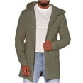 thumbnail image 1 of hopeusince Men's Hooded Cardigan Sweater Long Sleeve Button Up Slim Fit Winter Warm Outwear Overcoat with Pockets Army Green L, 1 of 7