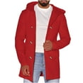 thumbnail image 1 of hopeusince Men's Hooded Cardigan Sweater Long Sleeve Button Up Slim Fit Winter Warm Outwear Overcoat with Pockets Red XXXL, 1 of 7