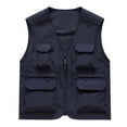 thumbnail image 1 of hopeusince Men's Lightweight Quick Dry Multi Pockets Zip-Up Vest Photographer Fishing Travel Vest Dark Blue XXXXXL, 1 of 4