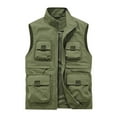 thumbnail image 1 of hopeusince Men's Outdoor Lightweight Mesh Breathable Quick Dry Multi-Pockets Fishing Travel Vest Photographer Waistcoat Army Green L, 1 of 3