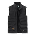 thumbnail image 1 of hopeusince Men's Outdoor Lightweight Stand Collar Multi-Pocket Quick-Dry Breathable Fishing Vest Black XXL, 1 of 2