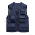 thumbnail image 1 of hopeusince Men's Outdoor Lightweight Stand Collar Multi-Pocket Quick-Dry Breathable Fishing Vest Dark Blue XXXXXL, 1 of 2