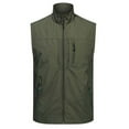 thumbnail image 1 of hopeusince Men's Outdoor Lightweight Stand Collar Multi-Pockets Quick-Dry Breathable Sports Vest Army Green XL, 1 of 3
