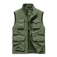 thumbnail image 1 of hopeusince Men's Outdoor Travel Quick Dry Mesh Breathable Sleeveless Pockets Lightweight Vest Army Green XXXL, 1 of 8