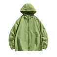 thumbnail image 1 of hopeusince Men's Splice Color Block Windbreaker Jacket Full Zip Hooded Lightweight Outdoor Coats with Pockets Green M, 1 of 6