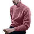 thumbnail image 1 of hopeusince Men's Turtleneck Pullover Sweater Ribbed Knitted Slim Fit Jumper Basic Sweaters Wine XXL, 1 of 6