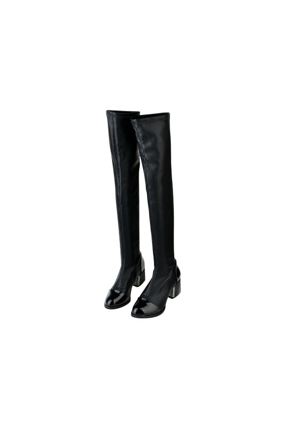 Boots for Women Thigh High Boots Dressy High Heel Knee Length Boots Over The Knee Fashion Comfy Warm Boots Black 39