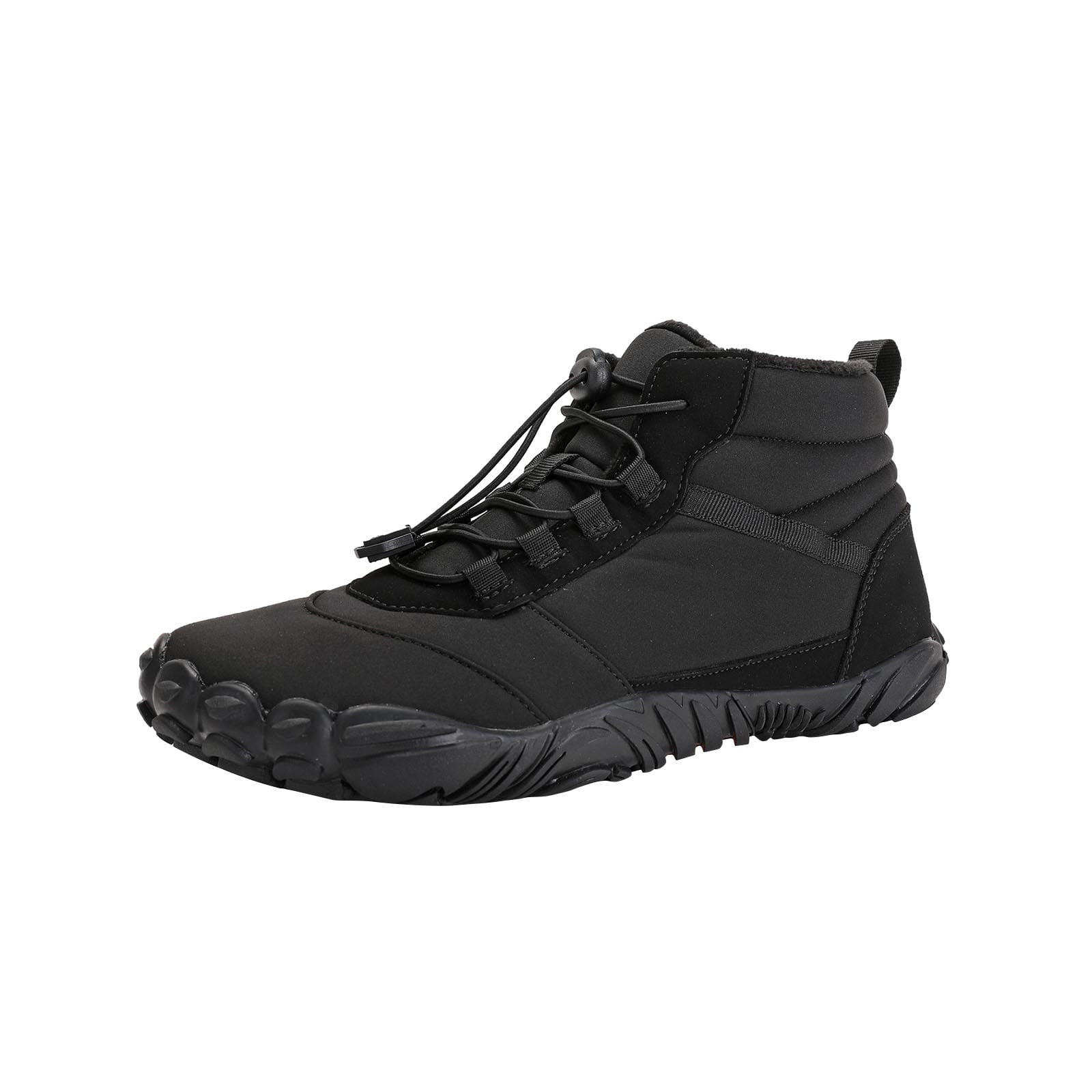 hopeusnice Winter Barefoot Shoes for Women Waterproof Running Shoes Hiking Shoes Toe Shoes High Warm and Non-Slip Boots Black 36
