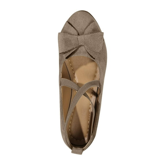 hopeusnice Women's Ballerina Flats Bowknot Elastic Ankle Strap Flat Shoes Slip On Ballerina Shoes for Wedding Party Dressy Flats Khaki 39