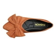 thumbnail image 1 of hopeusnice Women's Bowknot Pointed Toe Flat Shoes Comfortable Slip On Ballerinas Suede Low Heel Flat Dress Shoes Orange 40, 1 of 9