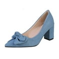 thumbnail image 1 of hopeusnice Women's Chunky Heel Pumps Low Block Heel Pointed Toe Slip on Dress Pump Shoes for Work Casual Daily Life Party Dress Shoes Blue 35, 1 of 8