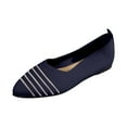 thumbnail image 1 of hopeusnice Clearance Women's Knit Flats Pointed Toe Comfortable Slip On Shoes Breathable Mesh Sneakers Lightweight Walking Flats Navy 42, 1 of 8