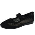 thumbnail image 1 of hopeusnice Women's Knitted Flat Shoes Breathable Comfortable Slip On Ballerinas Soft Sole Walking Shoes Low Heel Mary Jane Flats Black 43, 1 of 9
