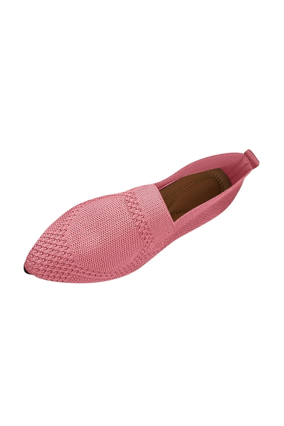 Women's Knitted Slip On Loafers Comfortable Breathable Shoes Flats Sock Sneakers Lightweight Stretchy Soft Walking Beach Shoes Outdoor Pink 41