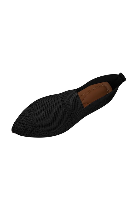 Women's Knitted Slip On Loafers Comfortable Breathable Shoes Flats Sock Sneakers Lightweight Stretchy Soft Walking Beach Shoes Outdoor Black 41