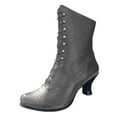 thumbnail image 1 of hopeusnice Women's Lace Up Ankle Boots Low Heel Round Toe PU Leather Boots Vintage Style Comfortable Short Boots Fashionable Footwear Elegant Boots Gray 40, 1 of 1