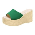 thumbnail image 1 of hopeusnice Women's Platform Wedge Sandals Open Toe Vacation Beach Slip On Platform Wedge Slides Comfortable Breathable Sandal Shoes Green 38, 1 of 5