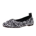 thumbnail image 1 of hopeusnice Women's Sequined Flat Ballerina Shoes Slip On Comfortable Low Heel Flats Party Wedding Bridal Shoes Silver 35, 1 of 5