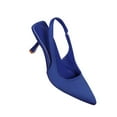 thumbnail image 1 of hopeusnice Clearance Women's Slingback Pointed Toe Kitten Heel Dress Pumps Low Heel Shoes Comfortable Slip On Wedding Party Bridal Shoes Blue 40, 1 of 5