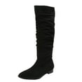 thumbnail image 1 of hopeusnice Women's Slouch Knee High Boots Suede Over The Knee Boots Flat Heel Boots Fall Winter Warm Comfortable Shoes Black 42, 1 of 9