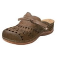thumbnail image 1 of hopeusnice Women's Summer Wedge Slippers Open Toe Buckle Strap Hollow out Slip On Shoes Breathable Comfortable Sandals Brown 35, 1 of 4