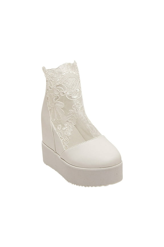 Women's Wedge Loafers Slip On Shoes Buckle Flats Comfortable Breathable Faux Leather Flats Beige 36