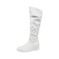 thumbnail image 1 of hopeusnice Fashion Knee High Boots for Women Chunky Heel Rounded Toe Womens Knee High Boots Side Zipper Tall Boots White 42, 1 of 7