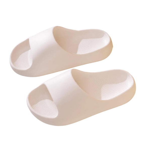 hopeusnice Girl's Closed Heel Mule Flats Low Top Smooth per Style On Closure Waterproof Comfortable for Indoor Use and Spa Days White 34