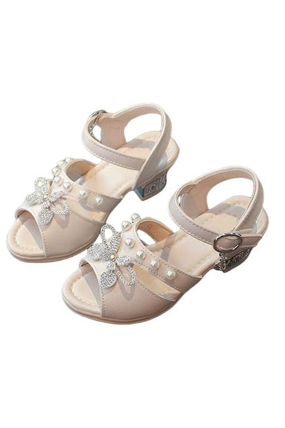 Girl's Multi Strap Braided Flats Open Toe Breathable Comfortable with Adjustable Strap Closure for Summer Walks and Park Visits Beige 31