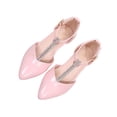 thumbnail image 1 of hopeusnice Girl's Pointed Toe Thin Strap Flats Open Toe Fashion Forward Lightweight with Buckle Closure for Special Occasions and Pageants Pink 36, 1 of 5