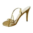 thumbnail image 1 of hopeusnice High Heels Shoes for Women Open Toe Sandals Breathable Non-slip Trendy PU Materials Summer Shoes Women's High Heels Shoes Tapered High heel Soft Round toe Dress Shoes Gold 37, 1 of 6