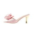 thumbnail image 1 of hopeusnice High Heels Shoes for Women Soft Non-slip Breathable Peep-toe Sandals cloth Materials Summer and Fall Shoes Women's High Heels Shoes Tapered High heel Trendy Dress Shoes Pink 40, 1 of 8