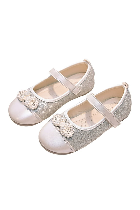 Kids Ballet Flats On Closed Toe Soft Sole Lightweight Daily School Casual Play Footwear Beige 27