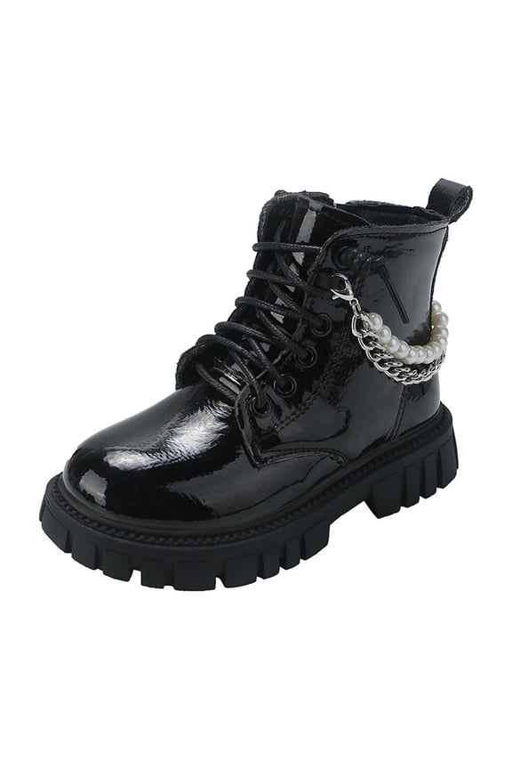 Kids Boots Low Top Style Hook And Loop Closure Embellished Detail Non Sole For Casual Gatherings Daily Use Black 27