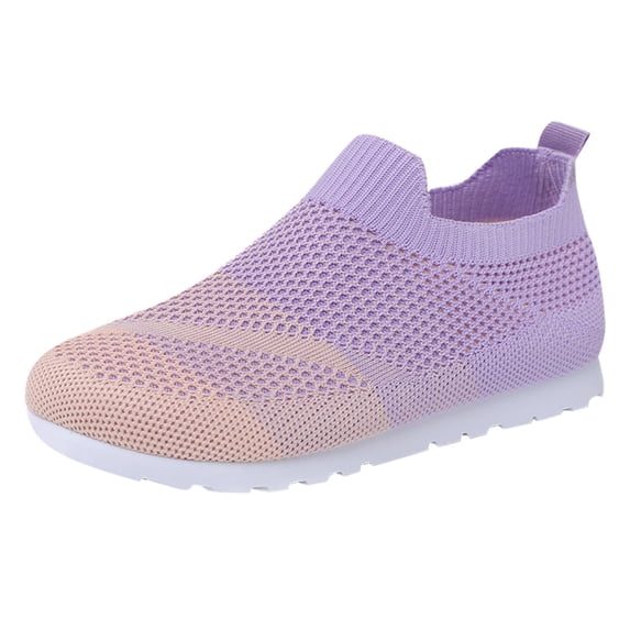 hopeusnice Kids Chunky Sole Sneakers Lace Up Round Toe Breathable Non Outdoor Sports Casual Walking Footwear Purple 29
