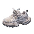 thumbnail image 1 of hopeusnice Kids Lace Up Chunky Sneakers Sole Round Toe Fashionable Daily Casual Party Footwear Gray 30, 1 of 5